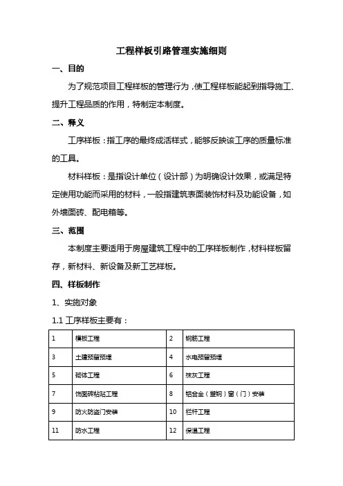 工程样板引路实施细则