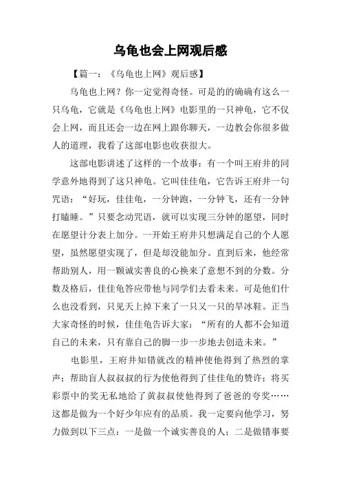 乌龟也会上网观后感