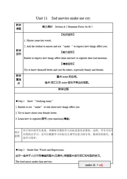 人教版英语九年级全一册Unit11 Section A Grammar Focus4a-4b教案