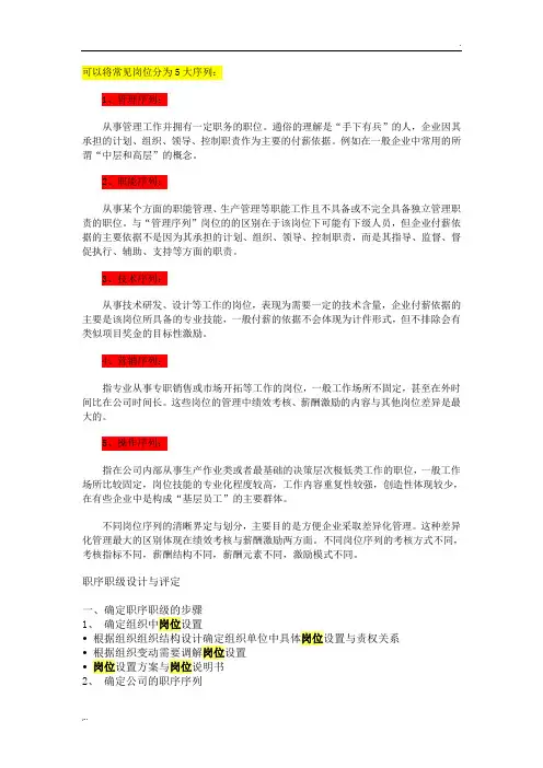 岗位序列