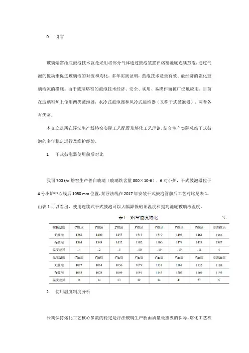 浮法熔窑干式鼓泡器应用分析