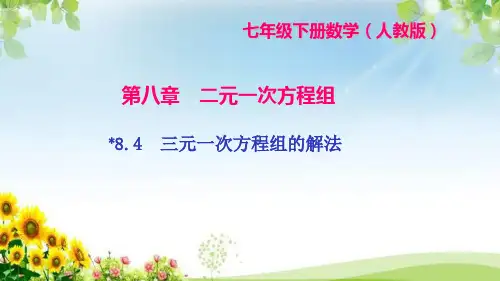 《三元一次方程组的解法》练习题课件