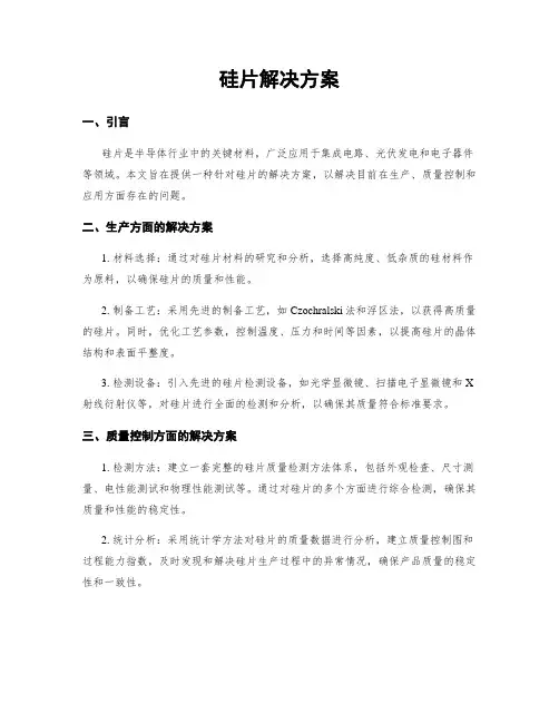 硅片解决方案