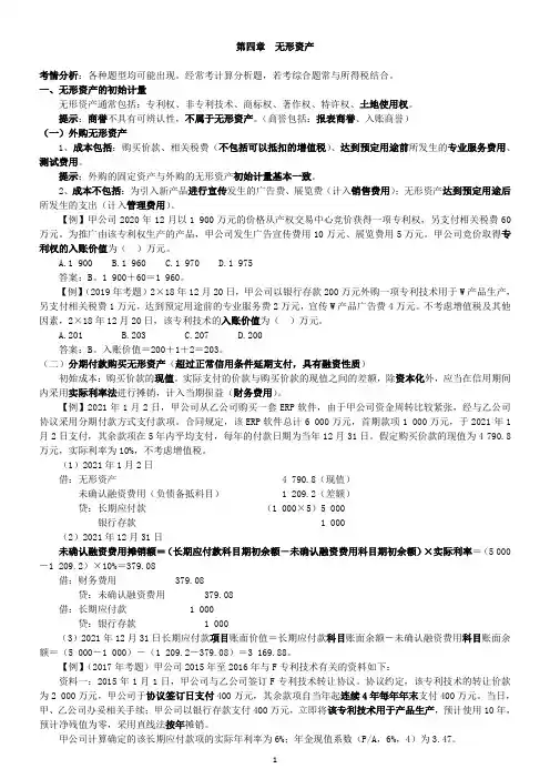 第四章 无形资产