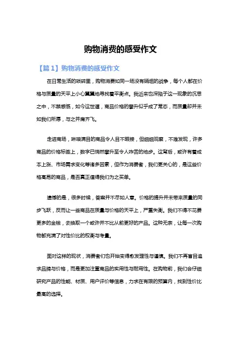 购物消费的感受作文