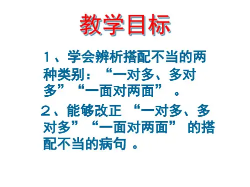 搭配不当之一对多多对多一面对两面课堂PPT
