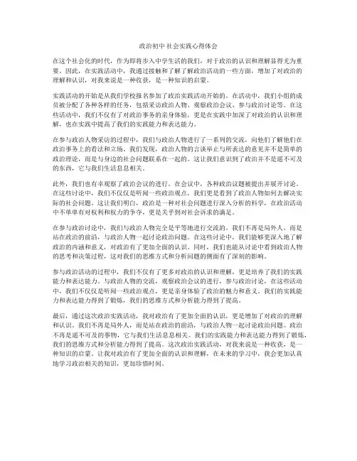 政治初中 社会实践心得体会