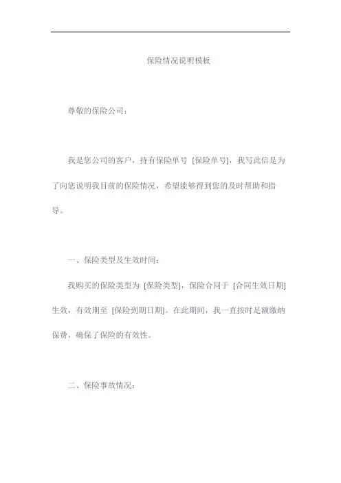 保险情况说明模版
