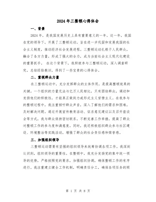 2024年三整顿心得体会(3篇)