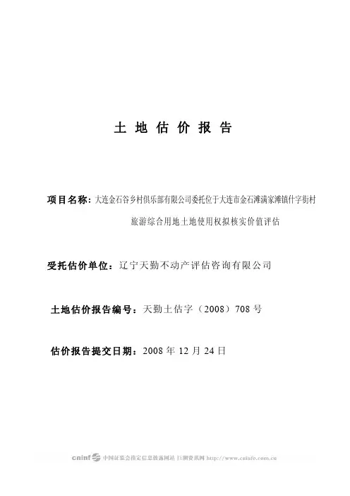 土地估价报告案例
