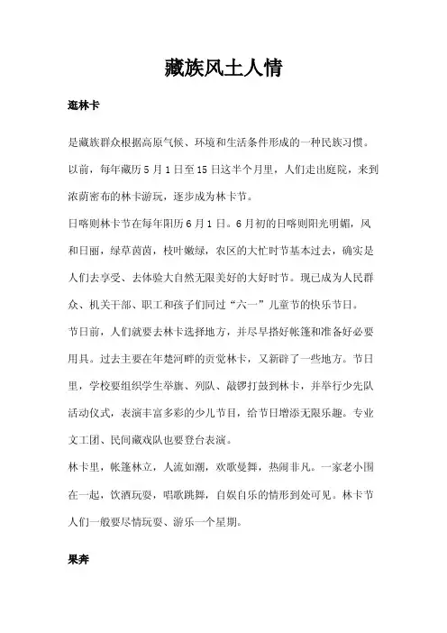 藏族风土人情