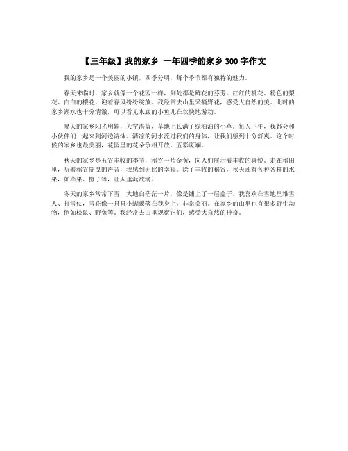 【三年级】我的家乡 一年四季的家乡300字作文