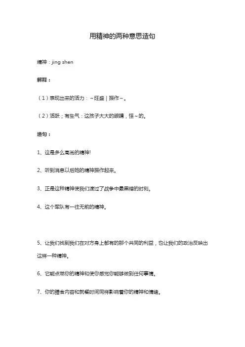 用精神的两种意思造句