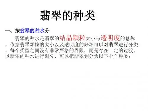 翡翠的种类