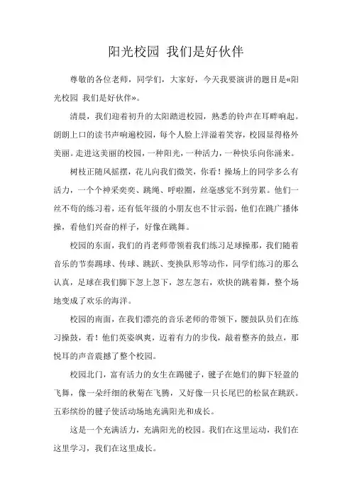 阳光校园 我们是好伙伴征文3篇