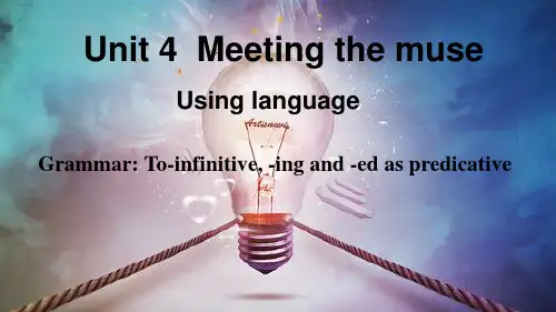 外研版选择性必修一Unit 4 Meeting the muse Using language 课件