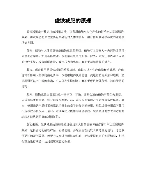 磁铁减肥的原理