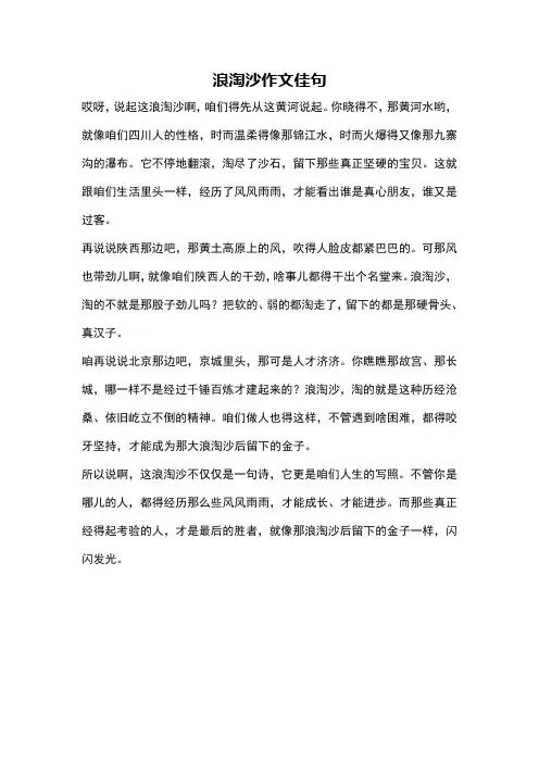 浪淘沙作文佳句
