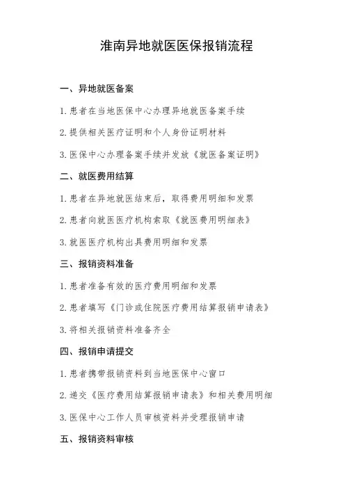 淮南异地就医医保报销流程