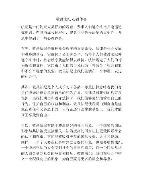 敬畏法纪 心得体会