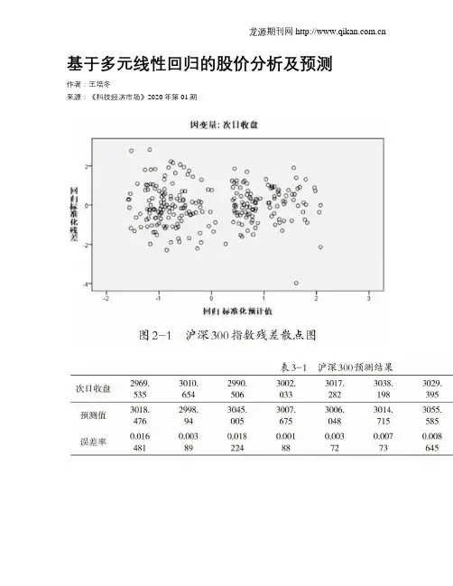 基于多元线性回归的股价分析及预测