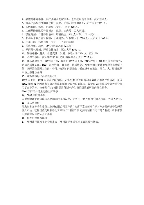 药源性疾病事件