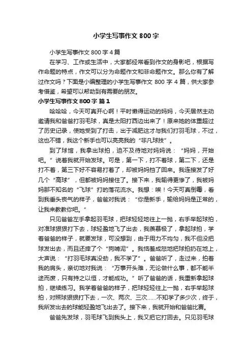 小学生写事作文800字