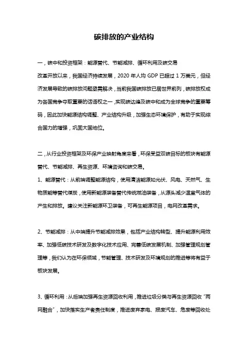 碳排放的产业结构
