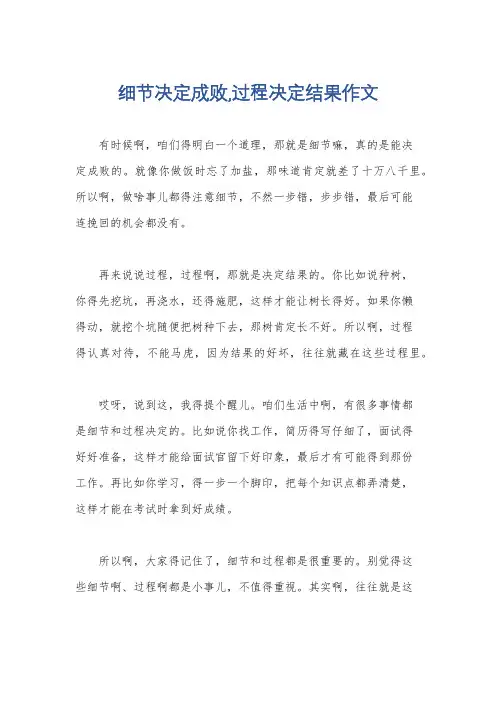 细节决定成败,过程决定结果作文