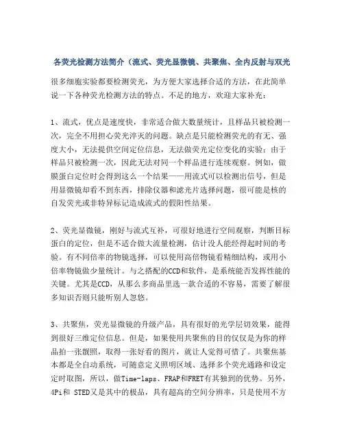 各荧光检测方法简介(流式、荧光显微镜、共聚焦、全内反射与双光