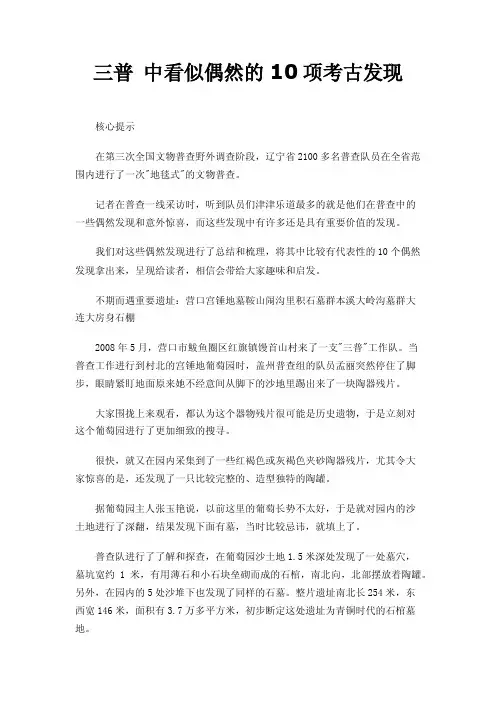 三普中看似偶然的10项考古发现