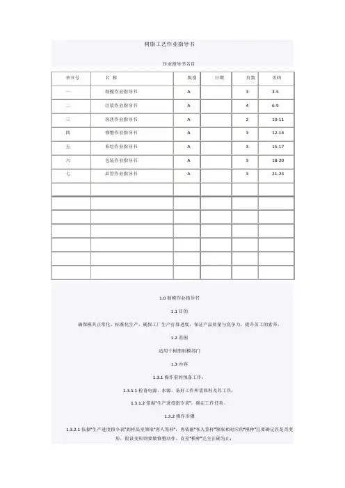 树脂工艺作业指导书