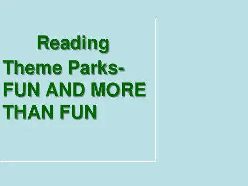 人教版高中英语必修四 Unit 5《Theme parks》reading 课件(共37张PPT)