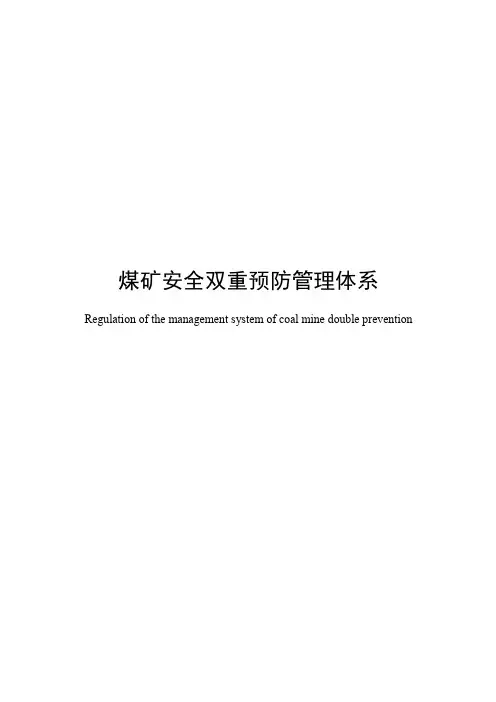 煤矿安全双重预防机制管理体系规范