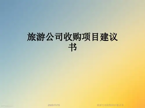 旅游公司收购项目建议书