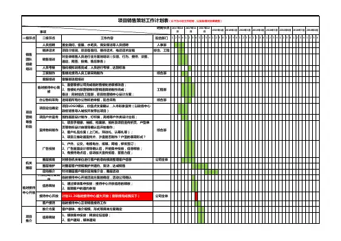 项目营销工作排期表