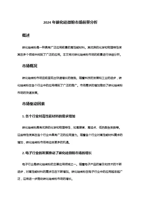 2024年碳化硅微粉市场前景分析