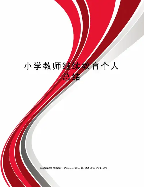 小学教师继续教育个人总结 3