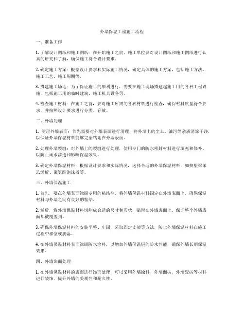 外墙保温工程施工流程