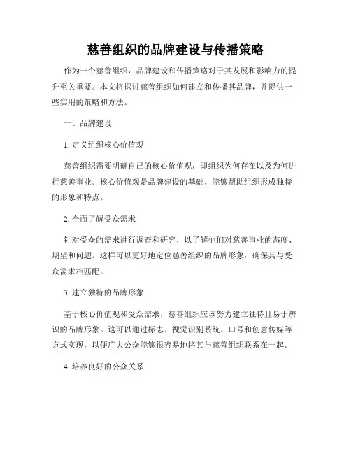 慈善组织的品牌建设与传播策略