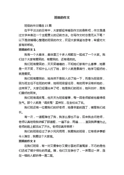 班级的作文 2
