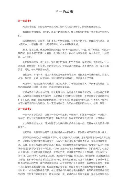 初一的故事——精选推荐