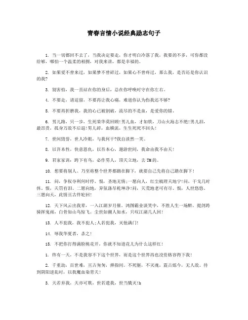 青春言情小说经典励志句子