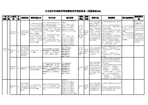 公立医院绩效考核(定量指标)
