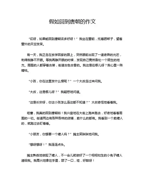 假如回到唐朝的作文