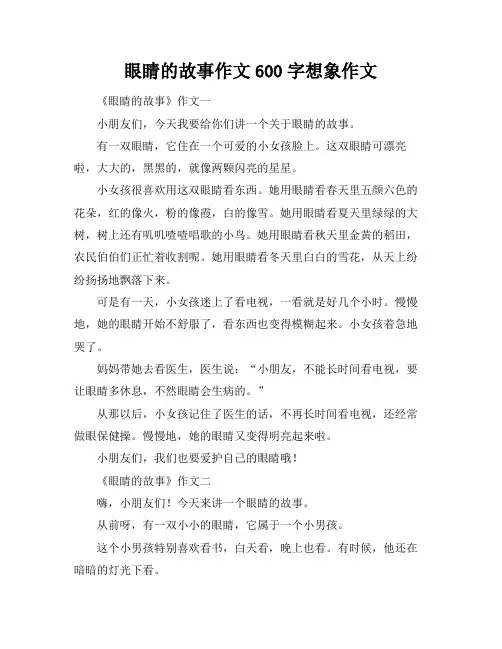 眼睛的故事作文600字想象作文