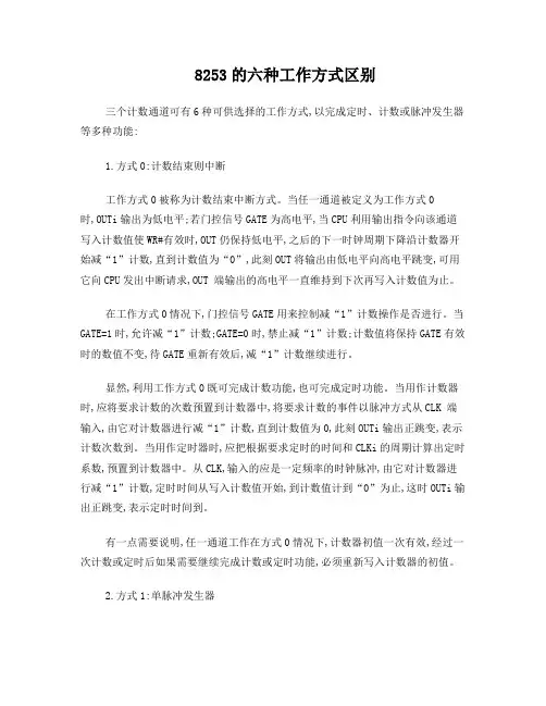 8253的六种工作方式区别