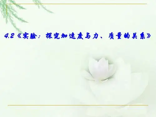人教版高中物理必修一第四章第2节实验：探究加速度与力、质量的关系  课件(共18张PPT)
