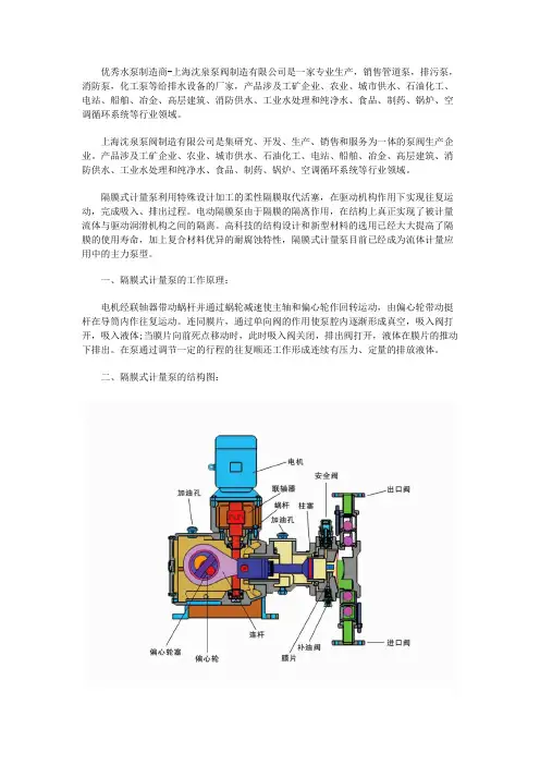 隔膜式计量泵的原理及结构图