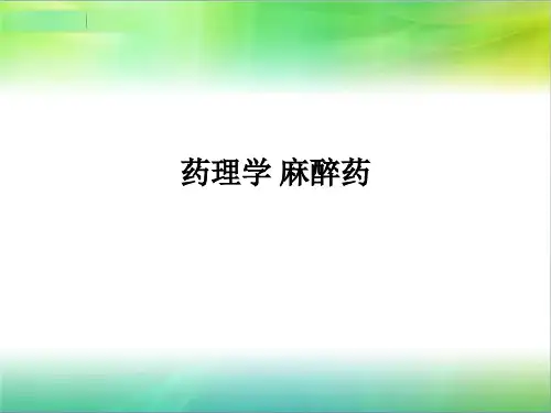 药理学 麻醉药PPT课件